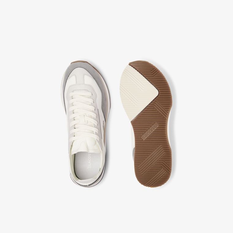 Lacoste Match Break Texteis Sneakers Branco Cinzentas | Ol1e3PSp