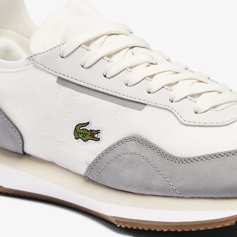 Lacoste Match Break Texteis Sneakers Branco Cinzentas | Ol1e3PSp