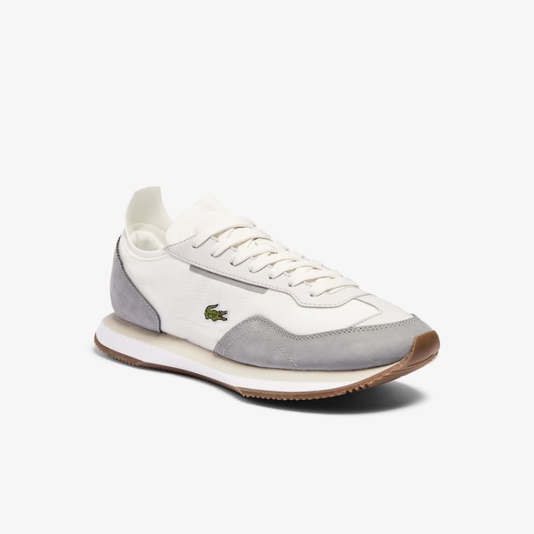 Lacoste Match Break Texteis Sneakers Branco Cinzentas | Ol1e3PSp