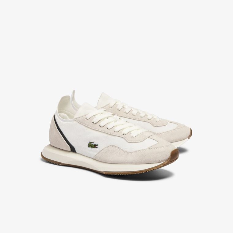 Lacoste Match Break Texteis and Camurça Sneakers Branco Verdes Escuro | KA8y9Fic