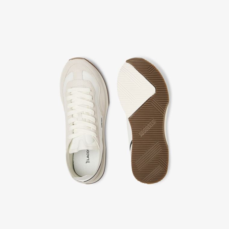 Lacoste Match Break Texteis and Camurça Sneakers Branco Verdes Escuro | KA8y9Fic