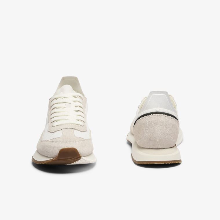 Lacoste Match Break Texteis and Camurça Sneakers Branco Verdes Escuro | KA8y9Fic