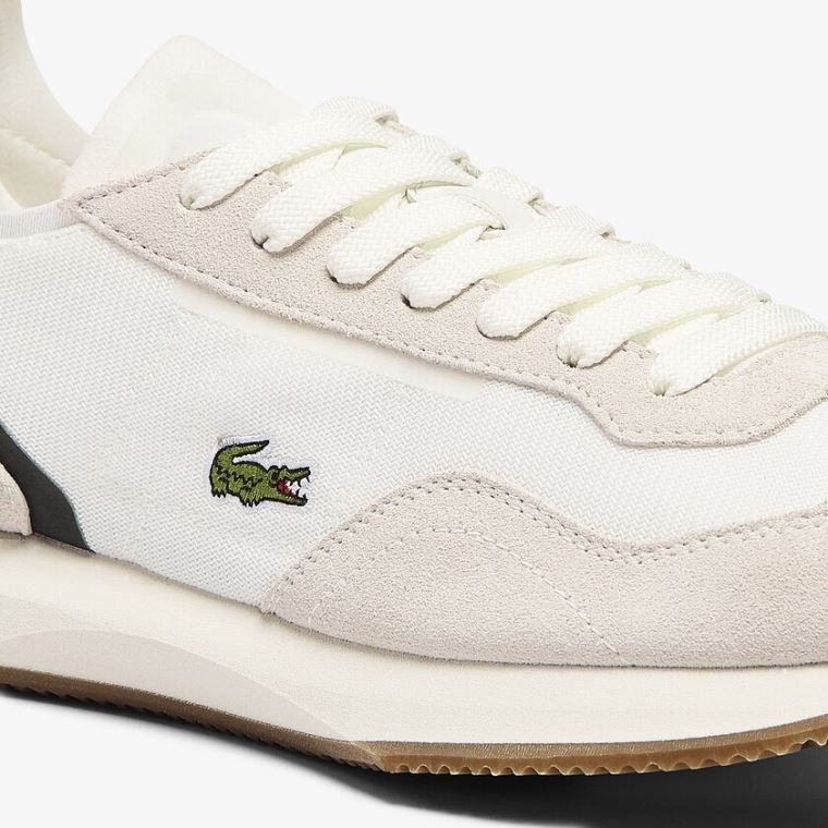 Lacoste Match Break Texteis and Camurça Sneakers Branco Verdes Escuro | KA8y9Fic