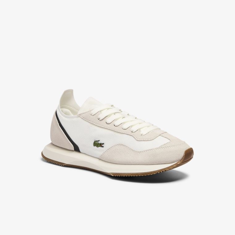 Lacoste Match Break Texteis and Camurça Sneakers Branco Verdes Escuro | KA8y9Fic