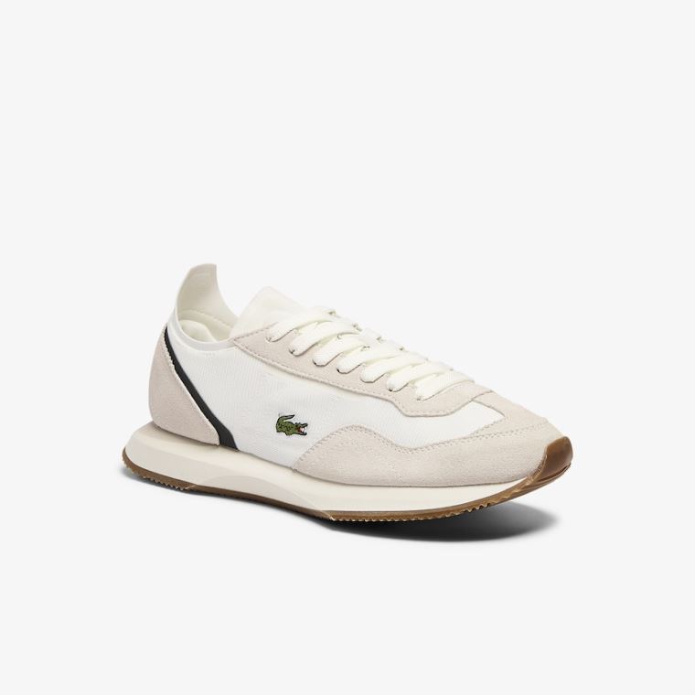 Lacoste Match Break Texteis and Camurça Sneakers Bege Verdes | bE0S7kDt