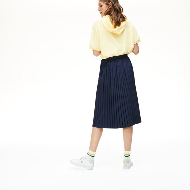 Lacoste Medio-Length Pleated Skirt Azul Marinho Azuis | URRniCXn