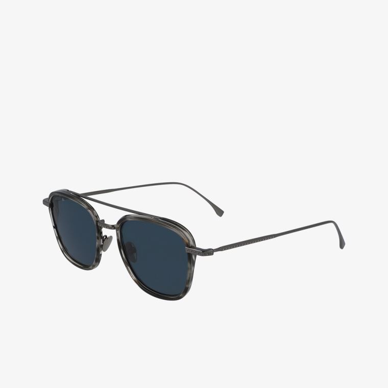 Lacoste Modified Rectangle Metal Novak Djokovic Cápsulasule Sunglasses Cinzentas | LfrkLCr5