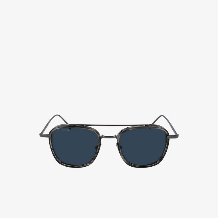 Lacoste Modified Rectangle Metal Novak Djokovic Cápsulasule Sunglasses Cinzentas | LfrkLCr5