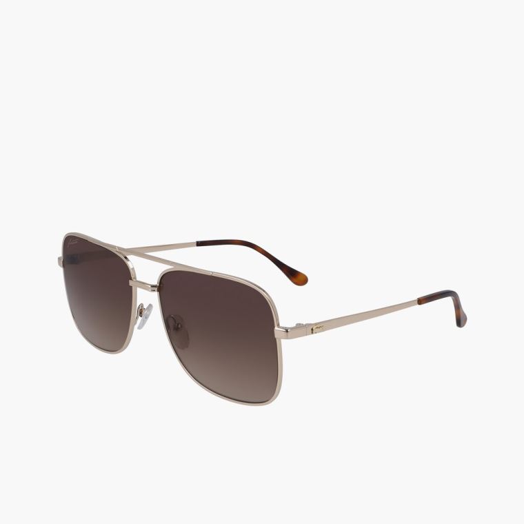 Lacoste Navigator Metal Signature 101 Sunglasses Douradas | juhy4qvr