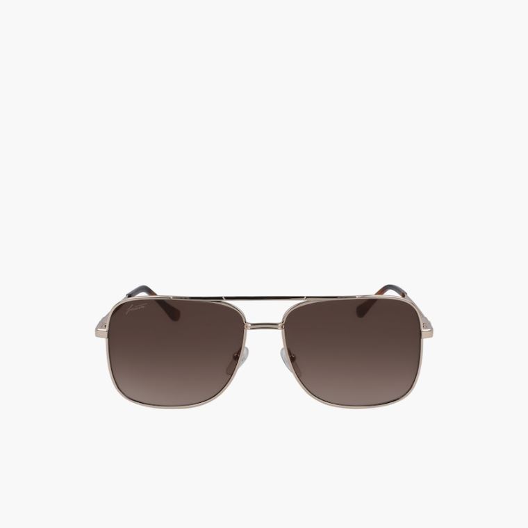 Lacoste Navigator Metal Signature 101 Sunglasses Douradas | juhy4qvr