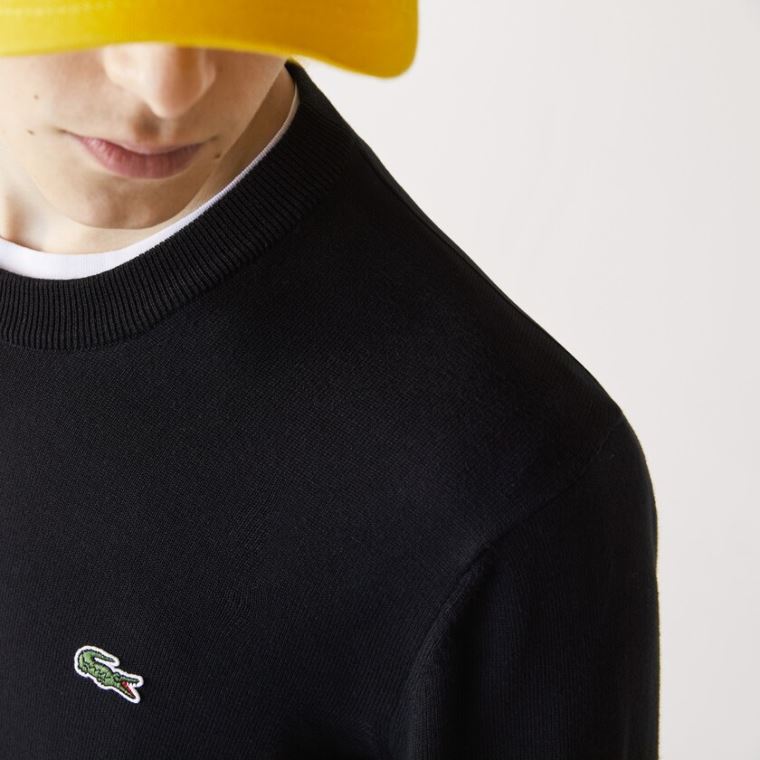 Lacoste Organic Algodão Crew Neck Moletom Pretas | g5ZtIIz8