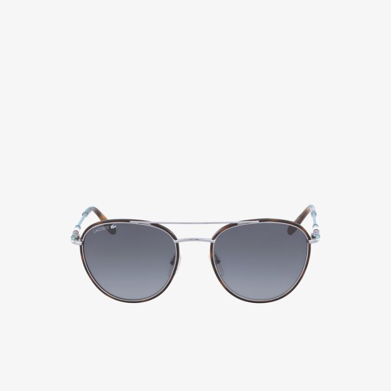 Lacoste Oval Metal Novak Djokovic Coleções Sunglasses Prateadas | LNG7MYjJ