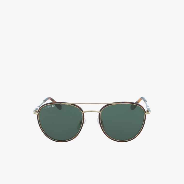 Lacoste Oval Metal Novak Djokovic Coleções Sunglasses Douradas Escuro | XesXylOZ