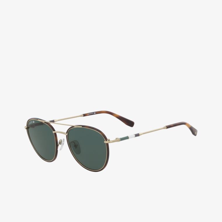 Lacoste Oval Metal Novak Djokovic Coleções Sunglasses Douradas Escuro | XesXylOZ