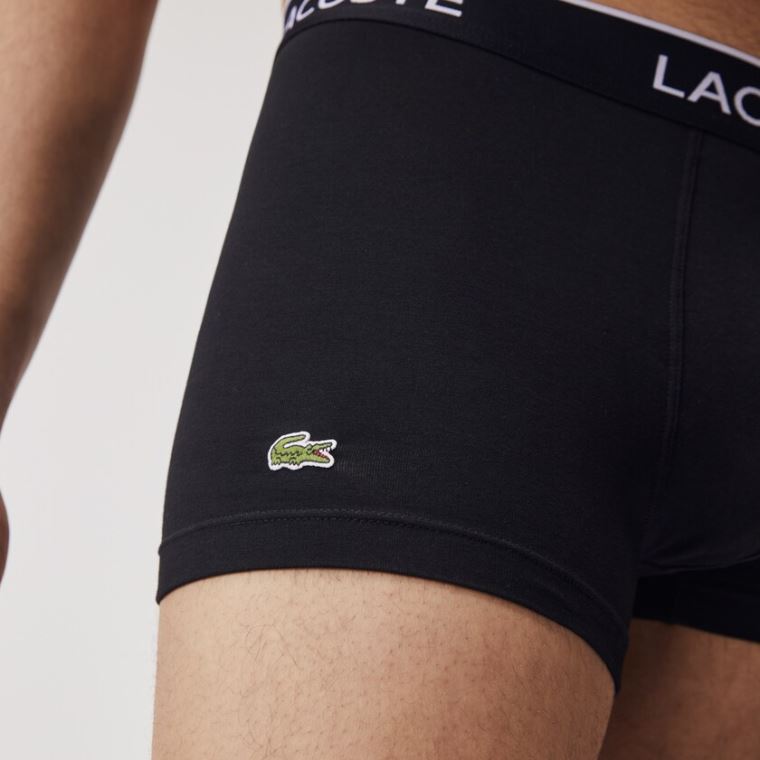 Lacoste Pack Of 3 Casuais Black Boxer Cuecas Pretas | hriPEYFt