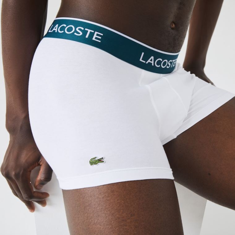 Lacoste Pack Of 3 Casuais Black Boxer Cuecas Pretas Branco Cinzentas | n2EflAJt