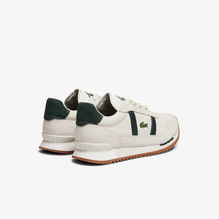 Lacoste Partner Retro Couro Sneakers Bege Verdes | 2ky4Xpaj