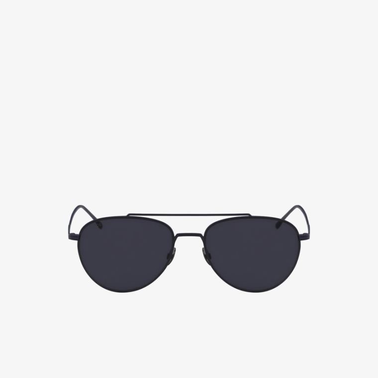 Lacoste Pilot Shape Metal Ultra-Thin Sunglasses Azuis | UYGyxY0p