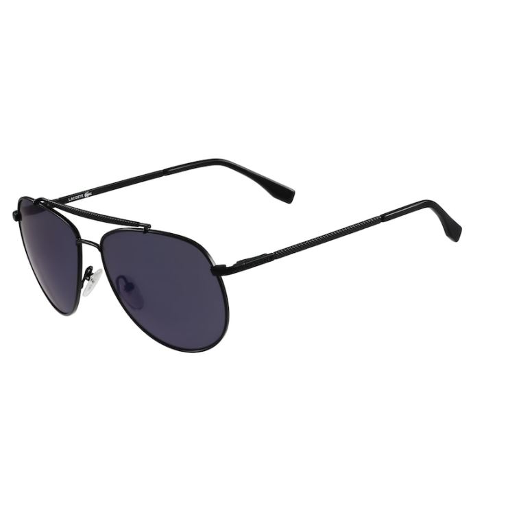 Lacoste Pilot Shape Sunglasses Pretas | 7vEISKYC