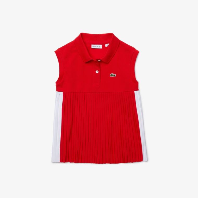 Lacoste Pleated Algodão Polo Vermelhas Branco | aCn380wO