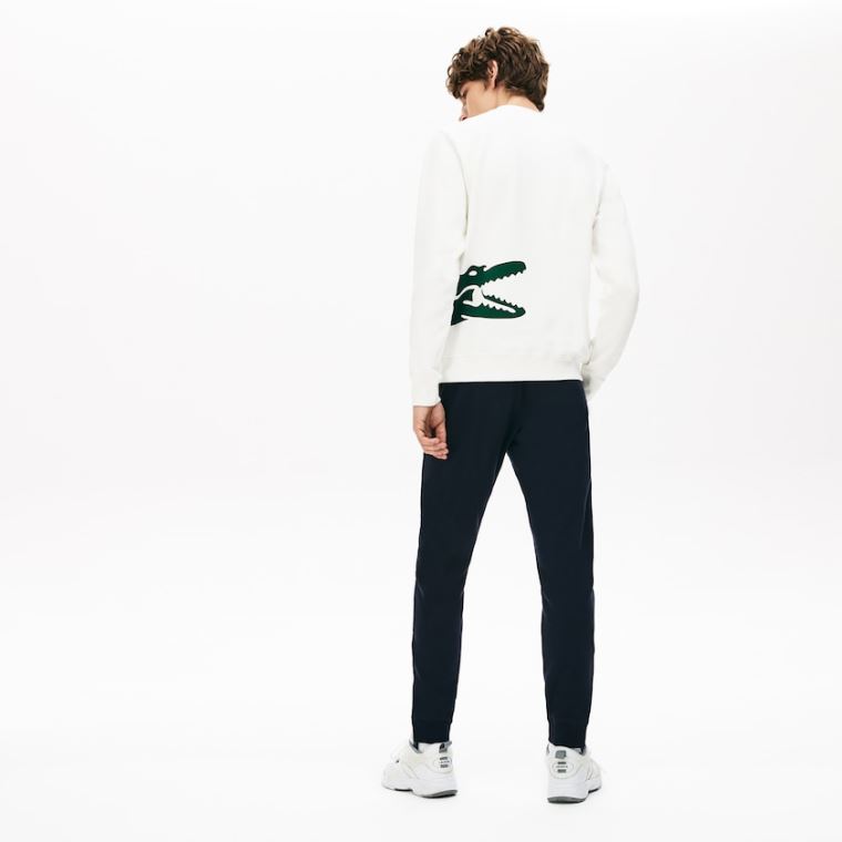 Lacoste Pleated Algodão-Silk Atletismo Pants Azul Marinho Azuis Caqui Verdes | PybZtOkf