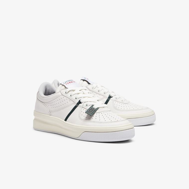 Lacoste Quantace Couro Sneakers Branco Bege | mNWTVrKp