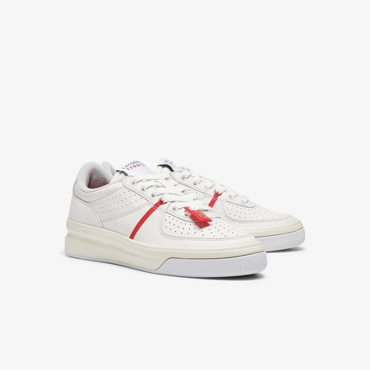 Lacoste Quantace Couro Sneakers Vermelhas Branco | wdxEJIRN