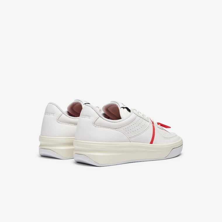 Lacoste Quantace Couro Sneakers Vermelhas Branco | wdxEJIRN