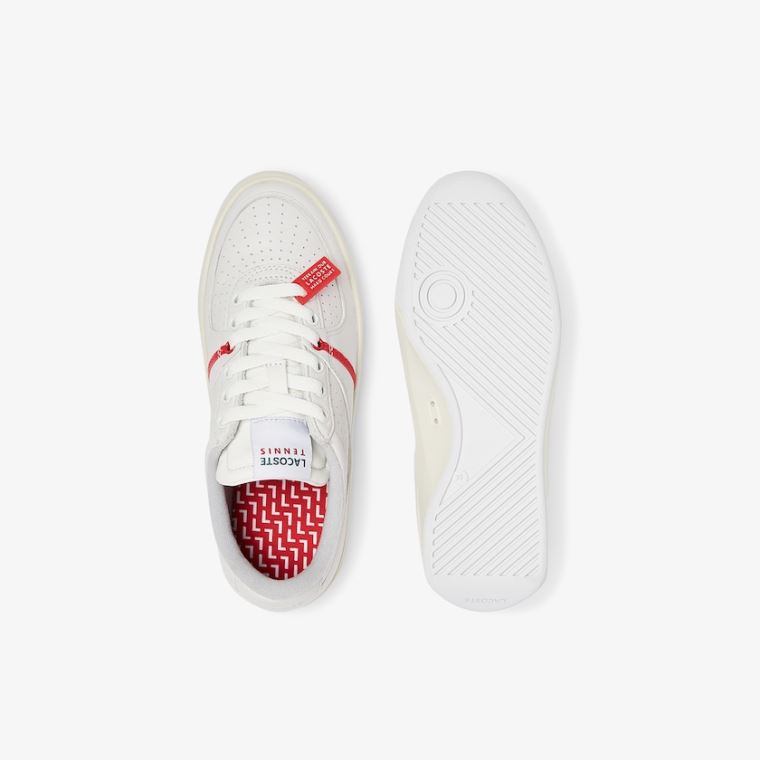 Lacoste Quantace Couro Sneakers Vermelhas Branco | wdxEJIRN