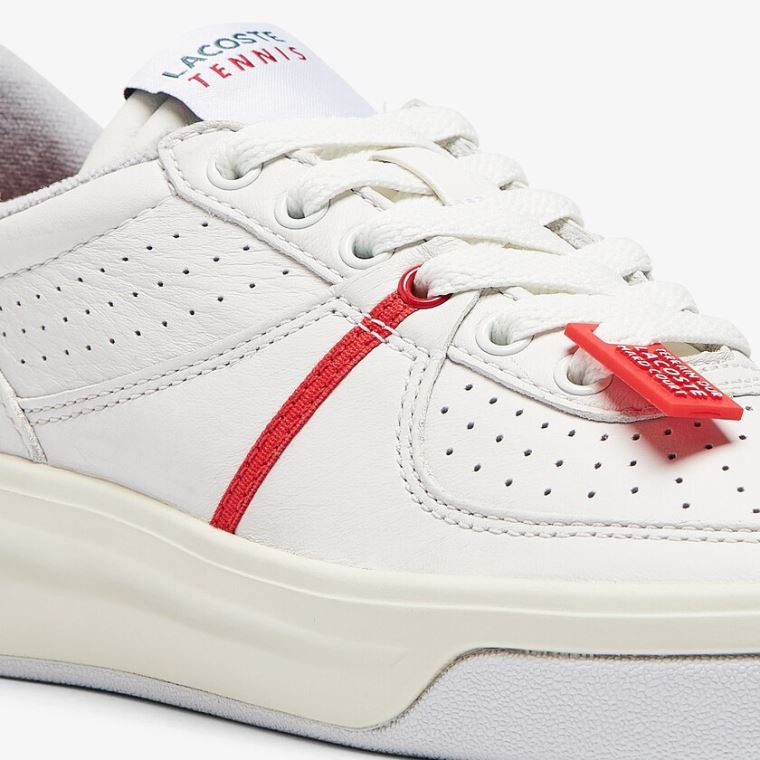 Lacoste Quantace Couro Sneakers Vermelhas Branco | wdxEJIRN