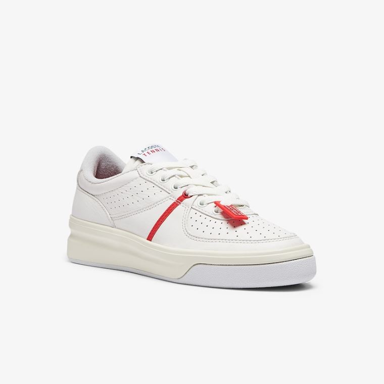 Lacoste Quantace Couro Sneakers Vermelhas Branco | wdxEJIRN