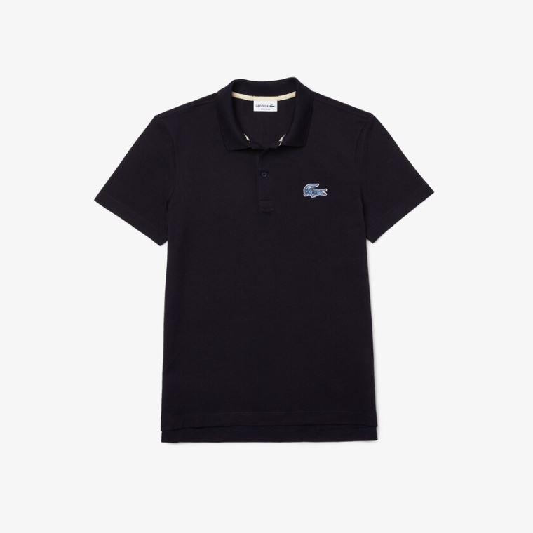 Lacoste Regular Fit Algodão Piqué Polo Azul Marinho Azuis | w4MG110P