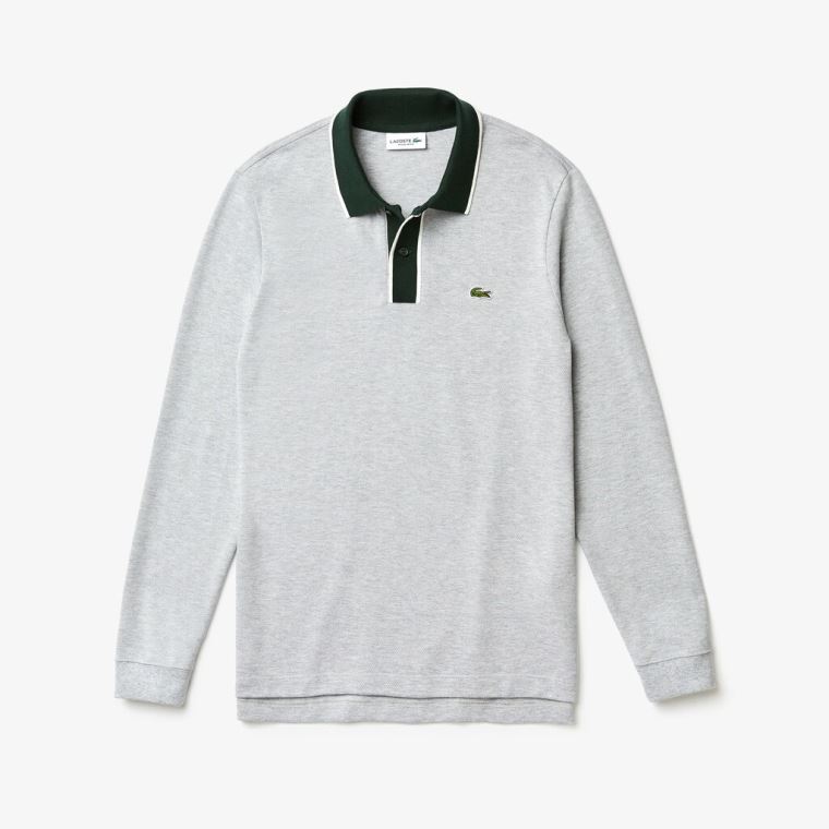 Lacoste Regular Fit Algodão Piqué Polo Shirt Cinzentas Branco Verdes | YFgJklQK