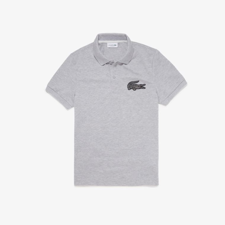 Lacoste Regular Fit Crocodile Badge Algodão Piqué Polo Shirt Branco Vermelhas | ir3VWTrI