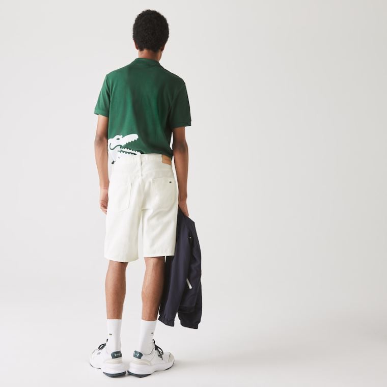 Lacoste Regular Fit Five-Pocket Denim Shorts Branco | jH7SCeO2