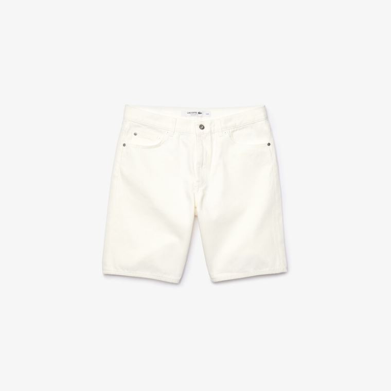 Lacoste Regular Fit Five-Pocket Denim Shorts Branco | jH7SCeO2