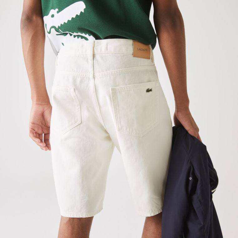 Lacoste Regular Fit Five-Pocket Denim Shorts Branco | jH7SCeO2