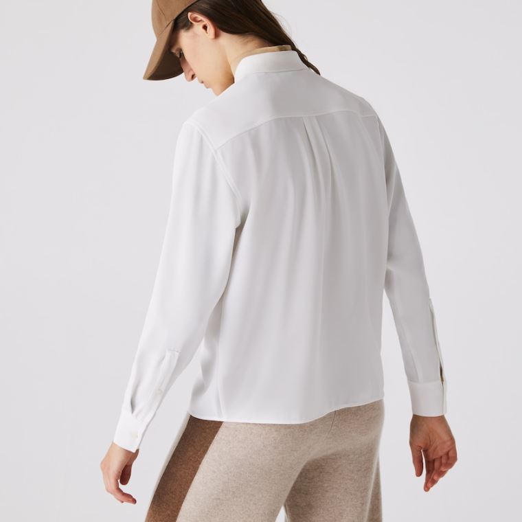 Lacoste Regular Fit Flowy Shirt Branco | BOZnUcOn