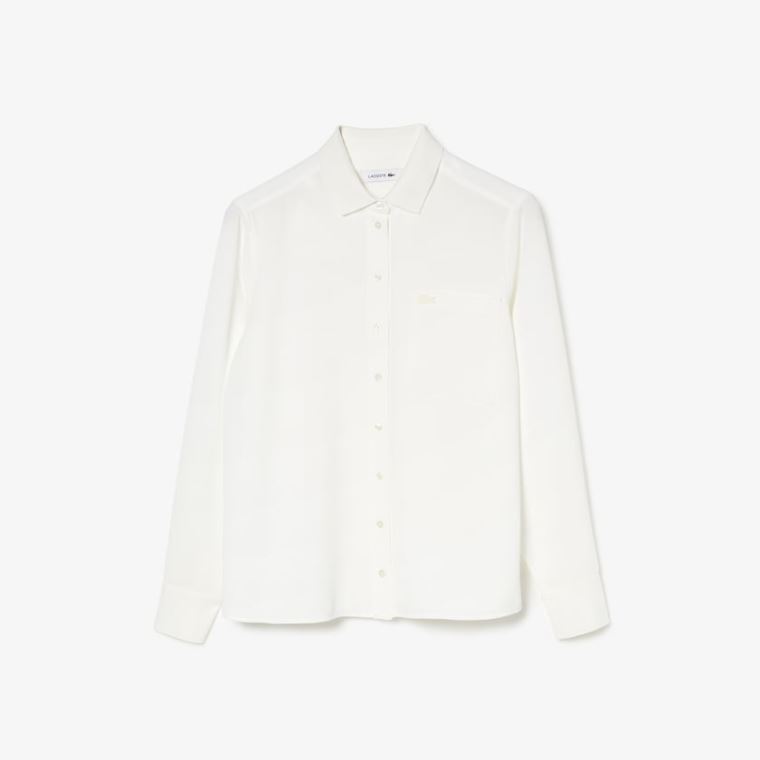 Lacoste Regular Fit Flowy Shirt Branco | BOZnUcOn