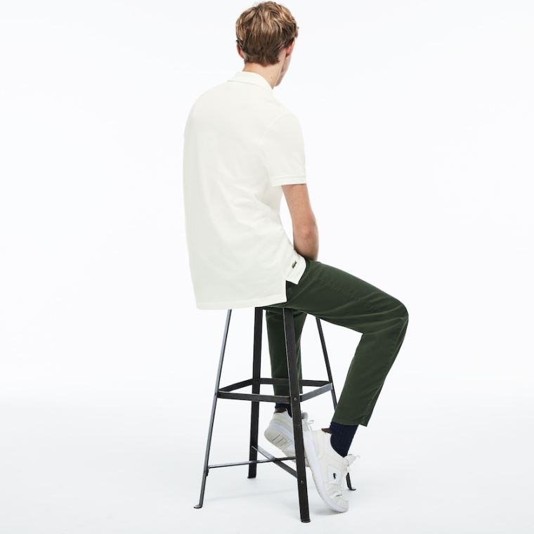 Lacoste Regular Fit LCST Lettering Petit Piqué Polo Branco | c2kWnapE