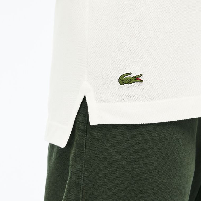 Lacoste Regular Fit LCST Lettering Petit Piqué Polo Branco | c2kWnapE