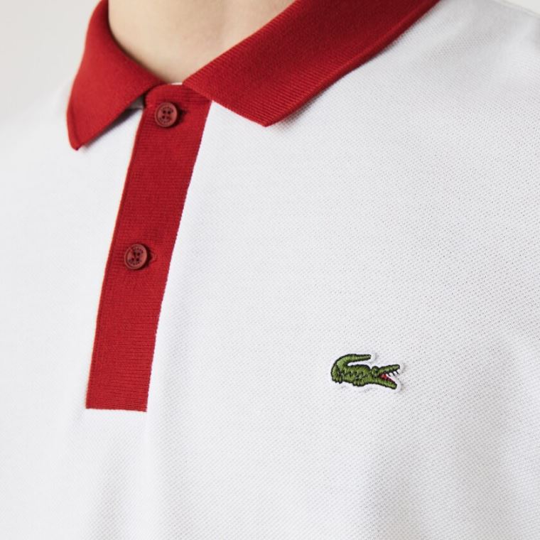 Lacoste Regular Fit Made in France Polo Shirt Branco Vermelhas Escuro Azul Marinho Azuis | a1t9OKxc