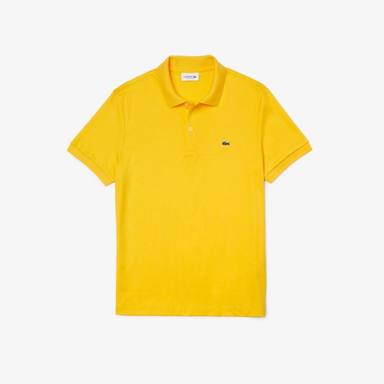 Lacoste Regular Fit Soft Algodão Polo Amarelas | PlJQT98A