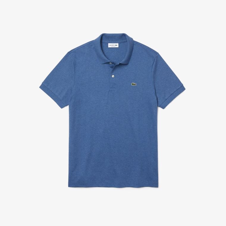 Lacoste Regular Fit Soft Algodão Polo Azuis | FooXDUUI