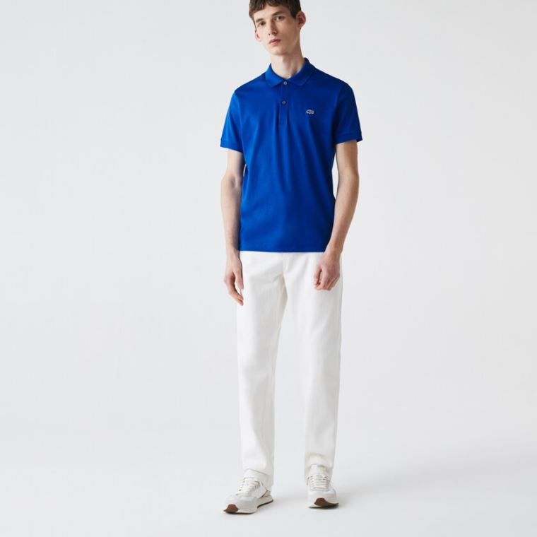 Lacoste Regular Fit Soft Algodão Polo Azuis | uDaJ4YY3