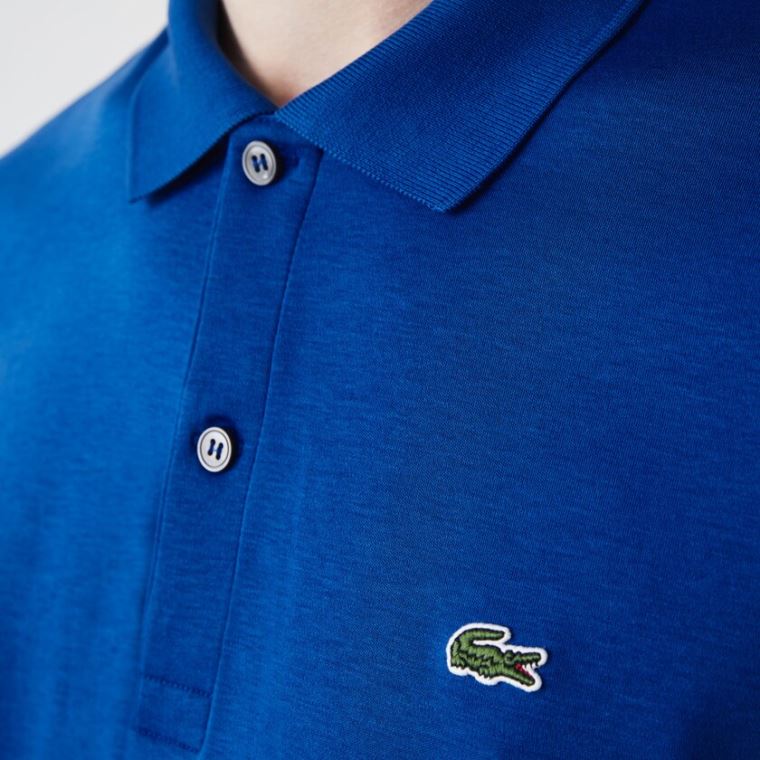 Lacoste Regular Fit Soft Algodão Polo Azuis | uDaJ4YY3