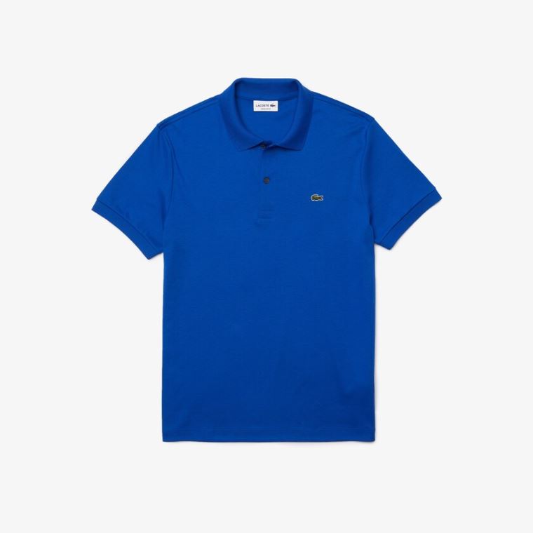 Lacoste Regular Fit Soft Algodão Polo Azuis | uDaJ4YY3