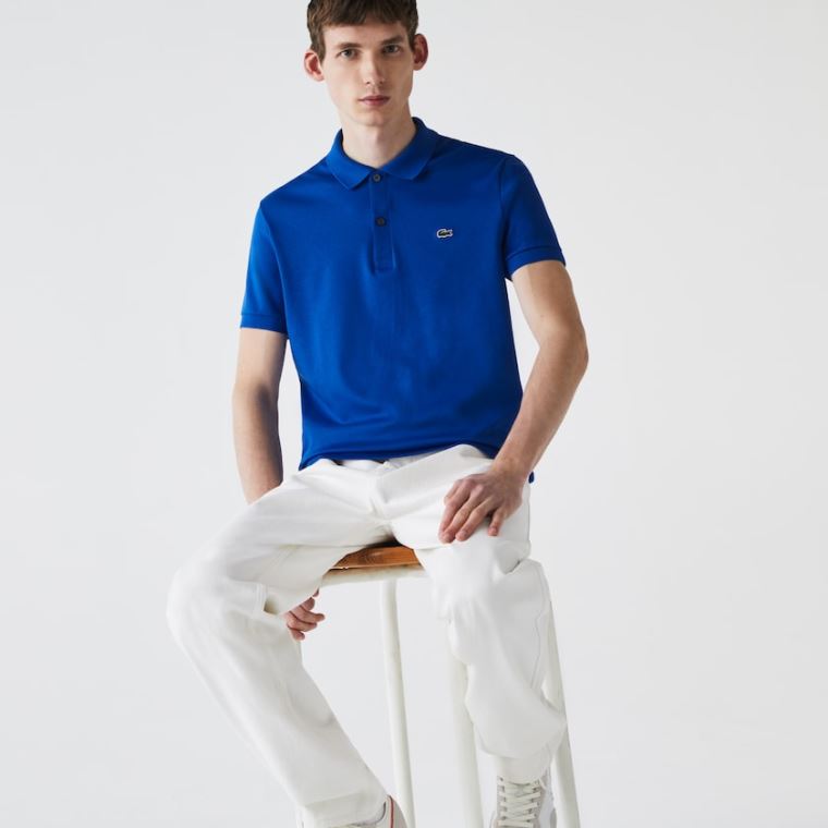 Lacoste Regular Fit Soft Algodão Polo Azuis | uDaJ4YY3