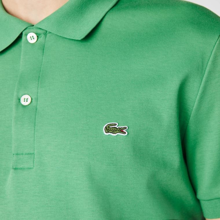 Lacoste Regular Fit Soft Algodão Polo Verdes | Wf24THhO