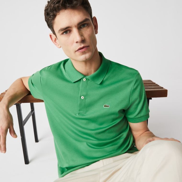 Lacoste Regular Fit Soft Algodão Polo Verdes | Wf24THhO